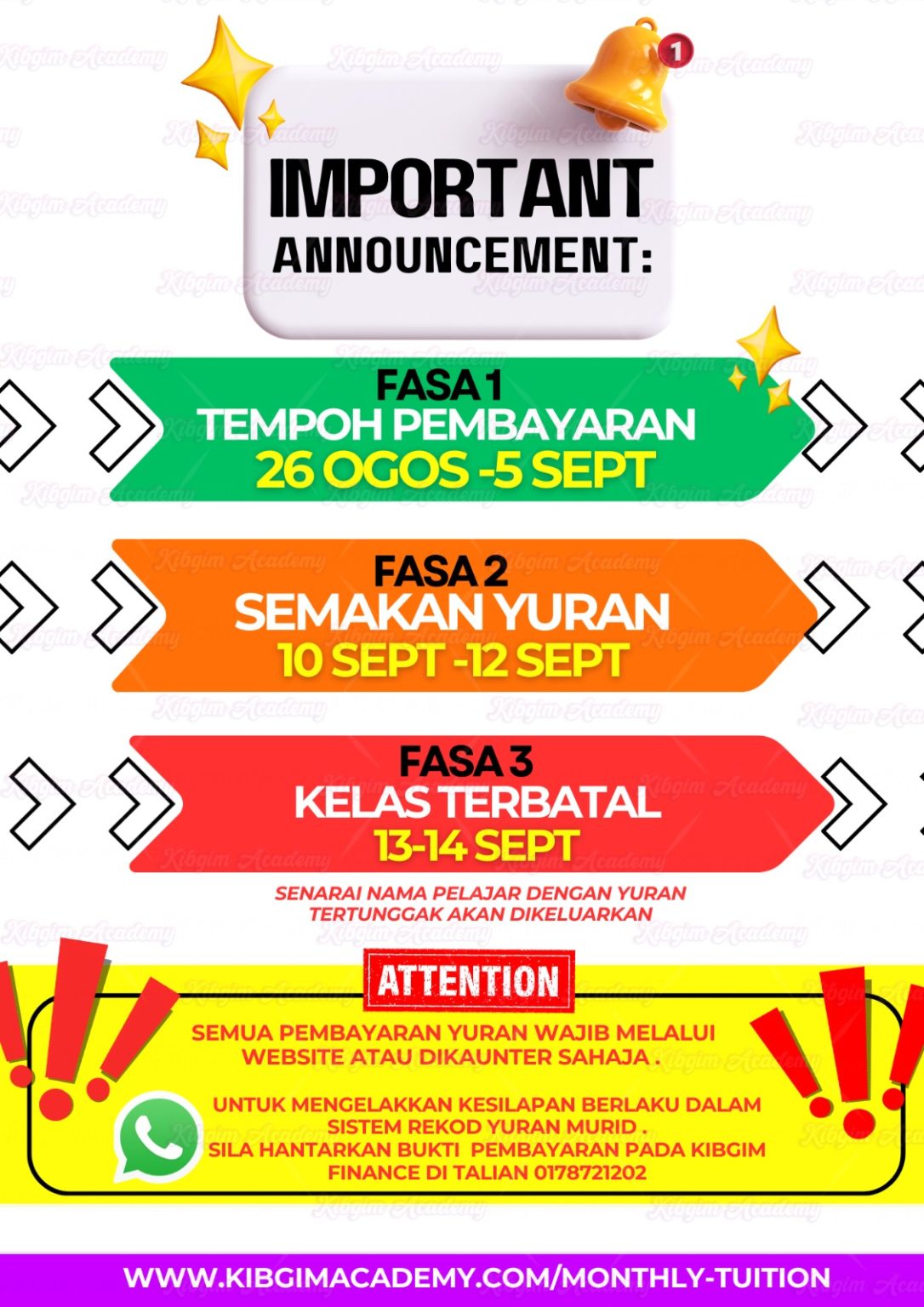 Monthly Tuition Fee (August) – Kelab Ibubapa Guru Islam Melaka (KIBGIM)